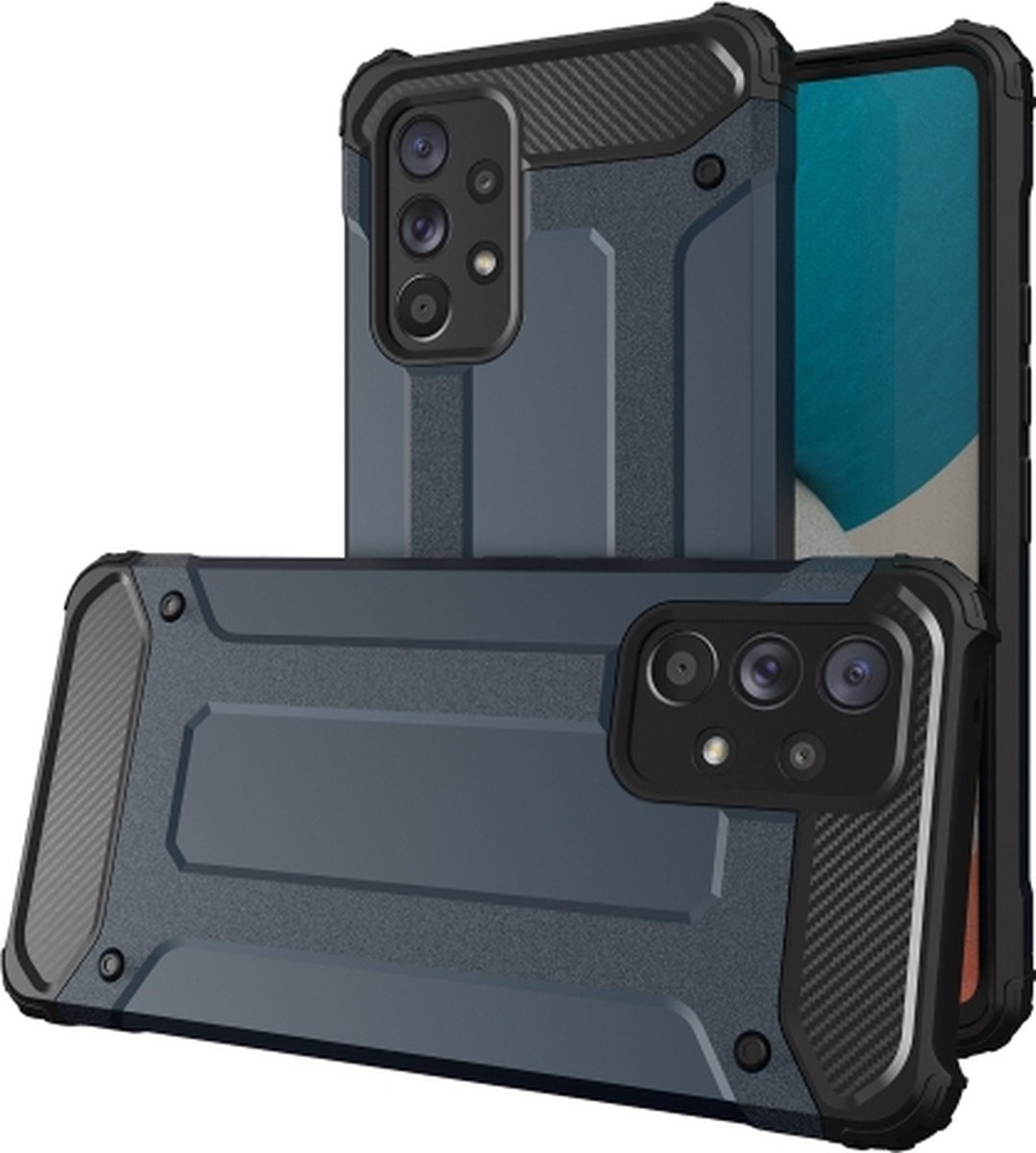 Voor Samsung Galaxy A33 2022 Magic Armor TPU + pc-telefoonhoes (marineblauw)