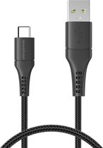 iMoshion USB C naar USB A Kabel - 0.25 meter - Snellader & Datasynchronisatie - Oplaadkabel - Stevig gevlochten materiaal - Zwart