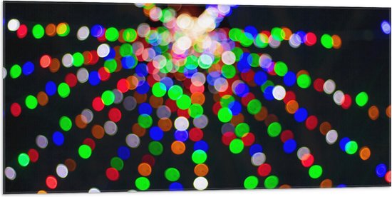 WallClassics - Vlag - Gekleurde Lichtstippen - 100x50 cm Foto op Polyester Vlag