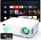 Beamer Android 9.0 - FULL HD (4K-Ondersteuning) - 9500 Lumen - Inclusief draagtas - Streamen vanaf je telefoon met wifi
