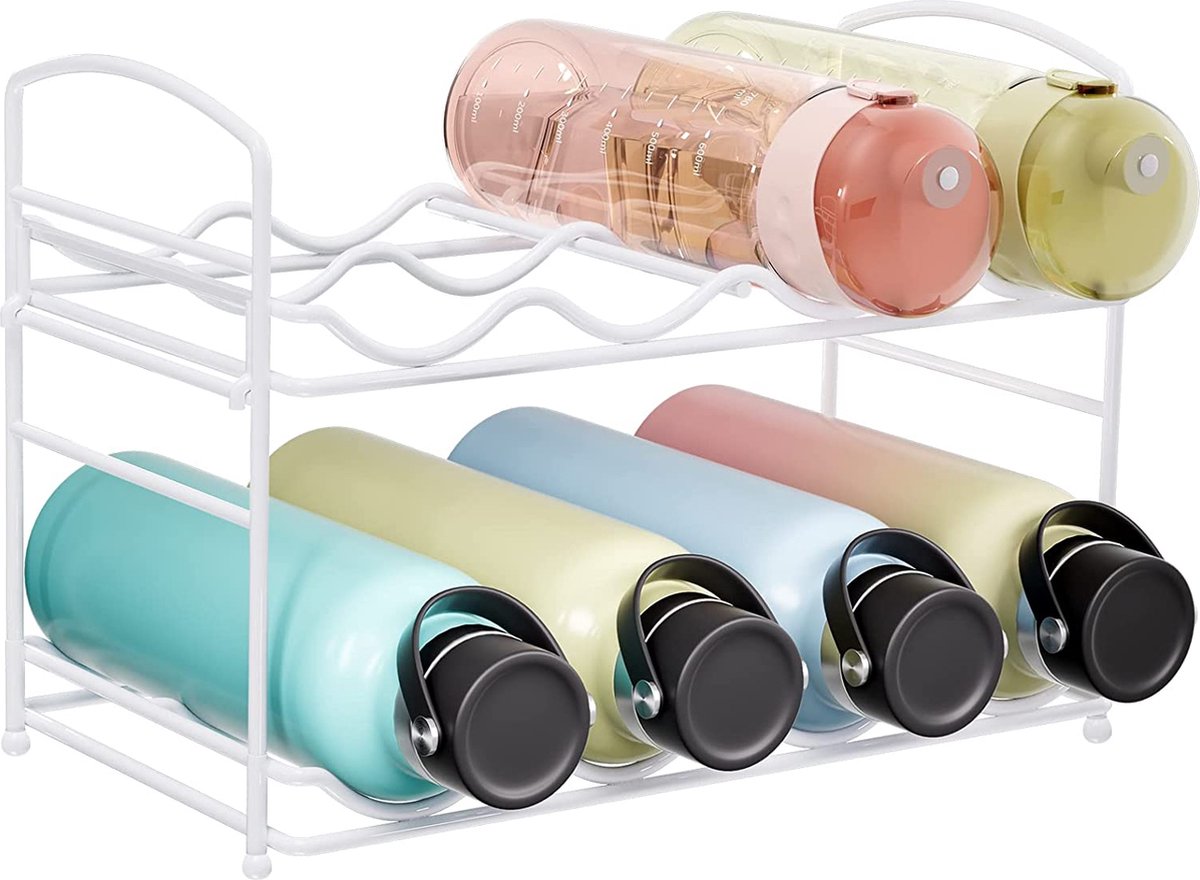 Puricon Flessenrek verstelbaar wijnrek van metaal voor ten minste 8