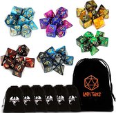 Lapi Toys - Dungeons and dragons dobbelstenen mega set - Dnd polydice - 6 sets (42 stuks) - Met d&d dice bags