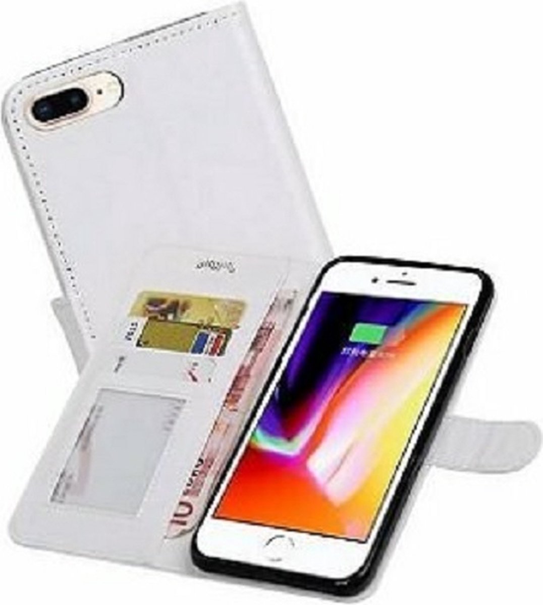 iPhone 8 PLUS Hoesje Met Pasjeshouder Bookcase Wit