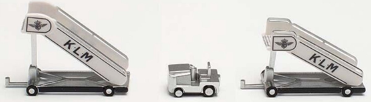 Historic Stairs (2 st.) + tractor (1 st.) KLM (NL) Herpa 1:200