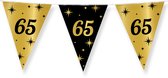 2x 65 Jaar Vlaggenlijn - Verjaardag Decoratie Versiering - Feest Versiering - Vlaggenlijn - Man & Vrouw - Zwart en Goud