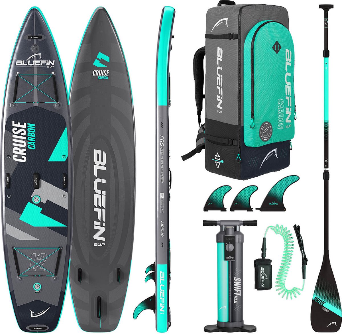 Bluefin Cruise Carbon 12 Opblaasbaar Paddleboard SUP board voor