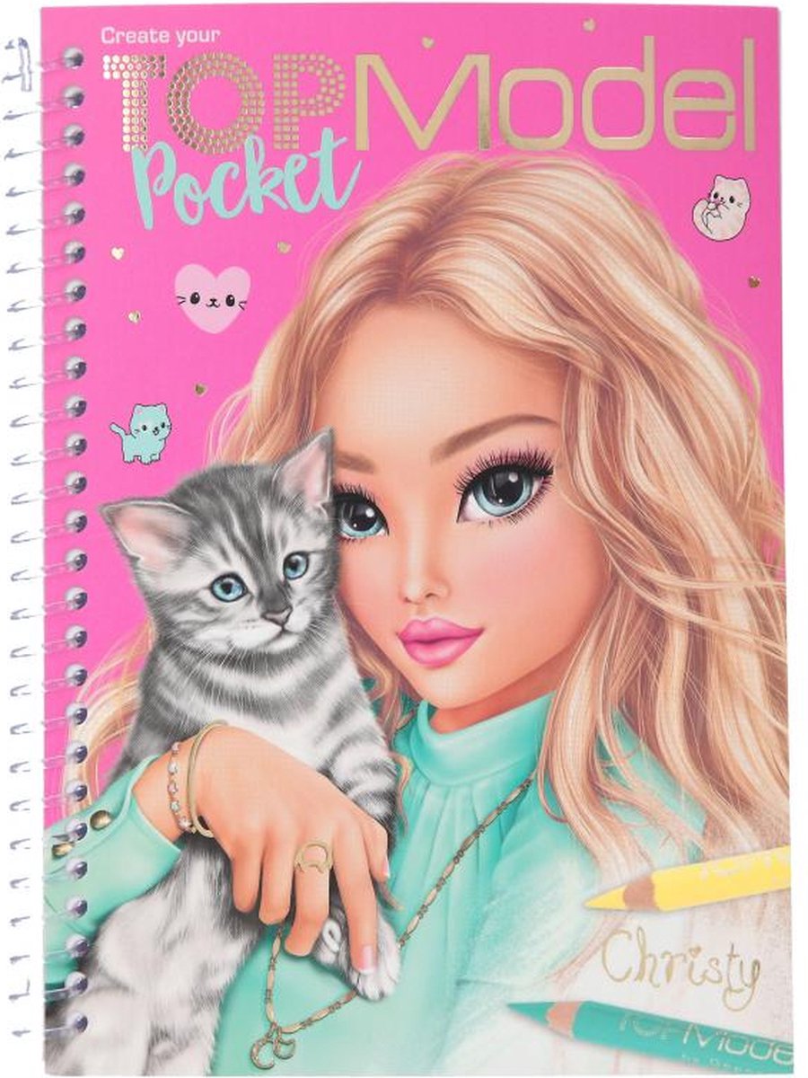 Topmodel Kleurboek Pocket Meisjes 13 X 17,5 Cm Roze 2-delig