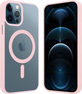 ShieldCase adapté pour Apple iPhone 12 / 12 Pro Coque magnétique bord coloré transparent - rose