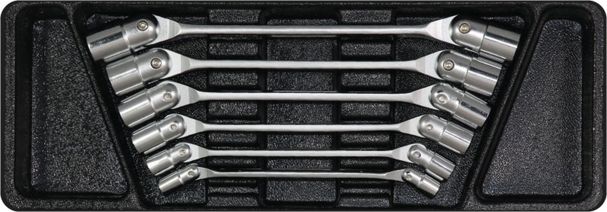 George Tools gereedschapset voor gereedschapswagen, gereedschapstrolley, gereedschapskoffer of gereedschapskar - Kniesleutelset 6-delig