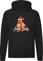 Jingle Balls Hoodie - jingle bells - kerst - feest - christmas - xmas - sexy - balzak - kerstmis - feestdagen - kerstman - party - cadeau - grappig - kersttrui - unisex - trui - sweater - capuchon