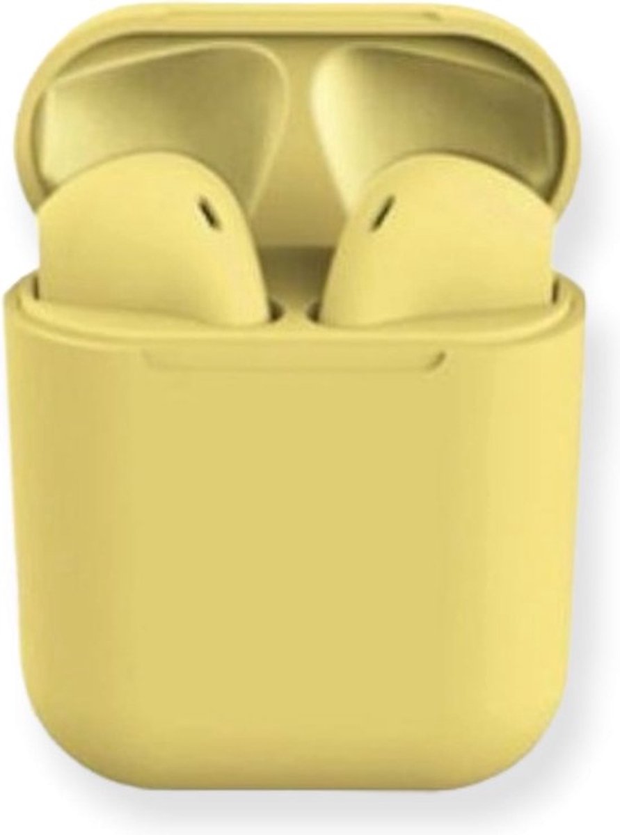 Draadloze oordopjes - Bluetooth oordopjes - Bluetooth Oortjes - Wireless - i12 Geel