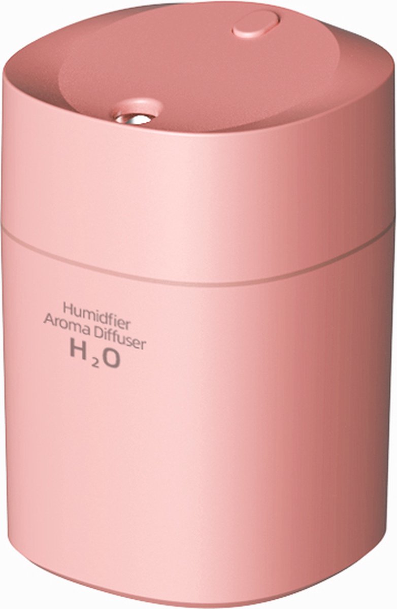 H2o Aroma Diffuser Luchtbevochtiger, Roze, Mini Verdamper, 220 ML Vernevelaar - Incl Ebook