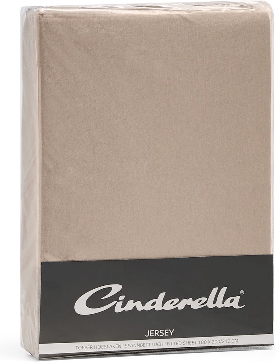 Cinderella Hoeslaken Jersey topper 15 cm - Taupe - 160x200/210