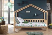 Vipack Kinderbed Dallas 90x200cm - Sofabed als Huis - Bed met Dak - Peuterbed - Ledikant - Kajuitbed - Hout