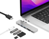 iMounts USB-C hub Macbook Air/Pro - HDMI - Thunderbolt 3 - Micro SD/SD-kaart-lezer - Zilver