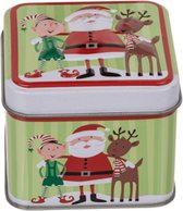 Kerst Metalen Blikken - Christmas Tin Box - Licht Groen - 7,5 x 6,5 cm