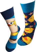 Verjaardag cadeau - Kuiken sokken - vrolijke sokken - valentijn cadeau - aparte sokken - grappige sokken - leuke dames en heren sokken - moederdag - vaderdag - Socks waar je Happy van wordt - Maat 42-47