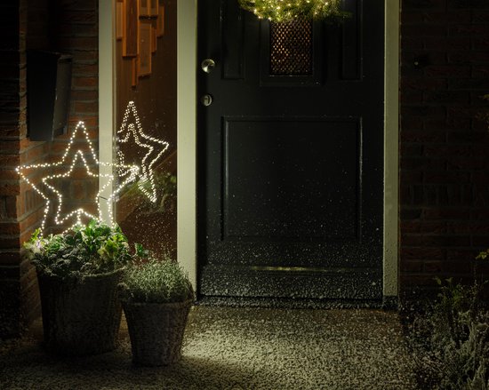 Metalen LED Kerstster Wit 58 cm – 175 lampjes – Binnen & Buiten