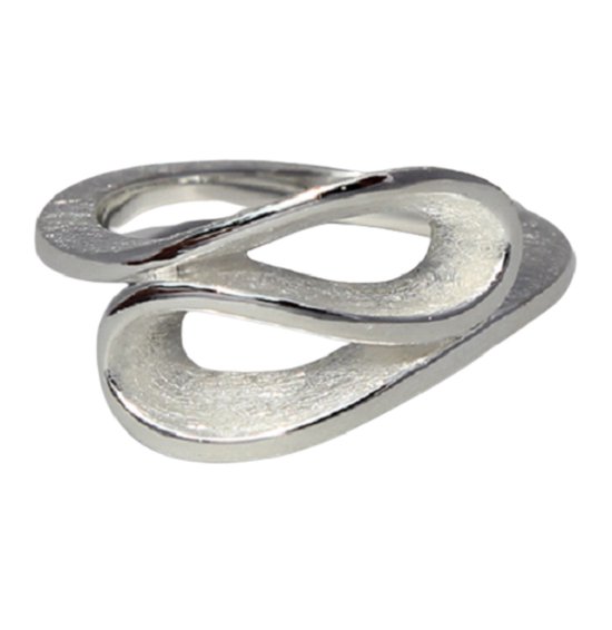 Schitterende 14K Vergulde Zilveren Brede Ring Infinity Oneindigheid mm.