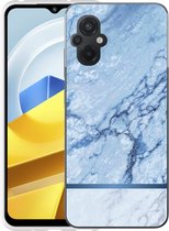 Coque Poco M5 Marbre Blauw - Design Cazy