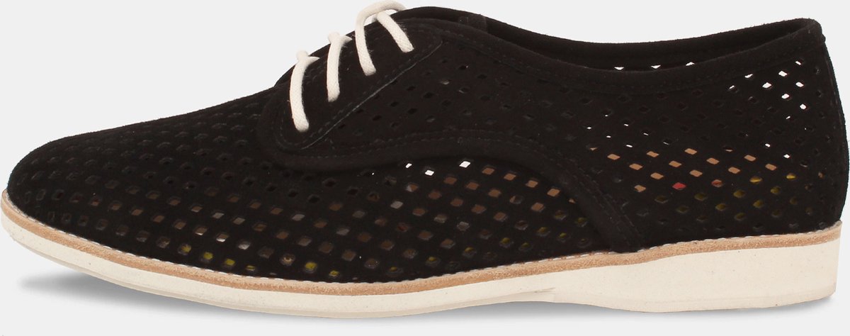 Rollie | Dames | Veterschoen | Derby Punch Black Suede | maat 36