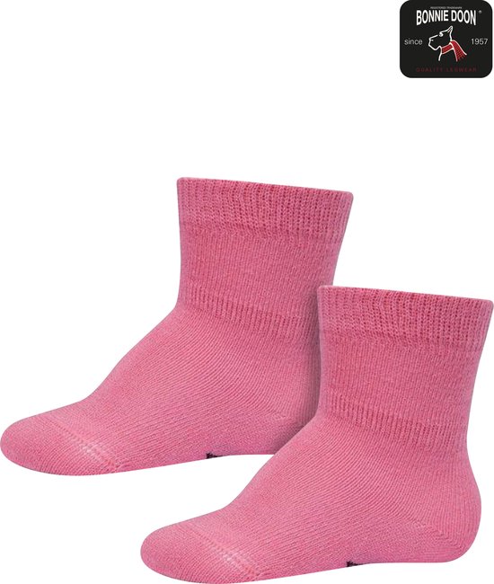 Bonnie Doon Basic Sokken Baby Roze 0/4 maand - 2 paar - Unisex - Organisch Katoen - Jongens en Meisjes - Stay On Socks - Basis Sok - Zakt niet af - Gladde Naden - GOTS gecertificeerd - 2-pack - Multipack - Roze - Pink - OL9344012.316