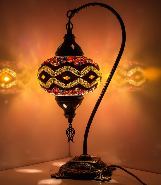 Lampe de table - Lampe mosaïque - Lampe turque - Modèle arc - Ø 15 cm -  Hauteur 42 cm... | bol