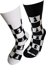 Verjaardag cadeautje voor hem en haar - Schaakspel Mismatch - Schaak sokken - Leuke sokken - Vrolijke sokken - Luckyday Socks - Sokken met tekst - Aparte Sokken - Socks waar je Happy van wordt - Maat 36-41
