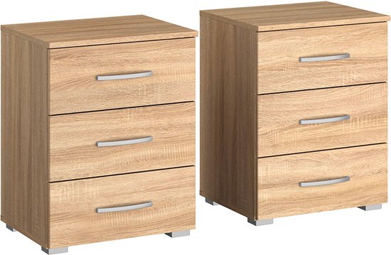 EUGAD Lot de 2 Table de Chevet avec 2 Compartiments Ouverts, Table de Nuit en Bois, Table Basse 35x35x41cm, Blanc E0EG0047-2 - Maison