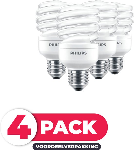 aanvulling Necklet Bourgondië Philips Spiraal Spaarlamp E27 - 23W (110W) - Warm Wit Licht - Niet Dimbaar  - 4 stuks | bol.com