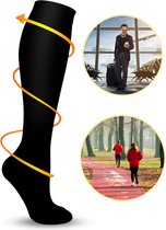 Bas de compression - Bas de compression - Taille 42-45 (XXL - Chaussettes de compression Course à pied - Marche - Voyages - Varices - Thrombosis leg - Chaussettes de compression pour homme et femme - Zwart