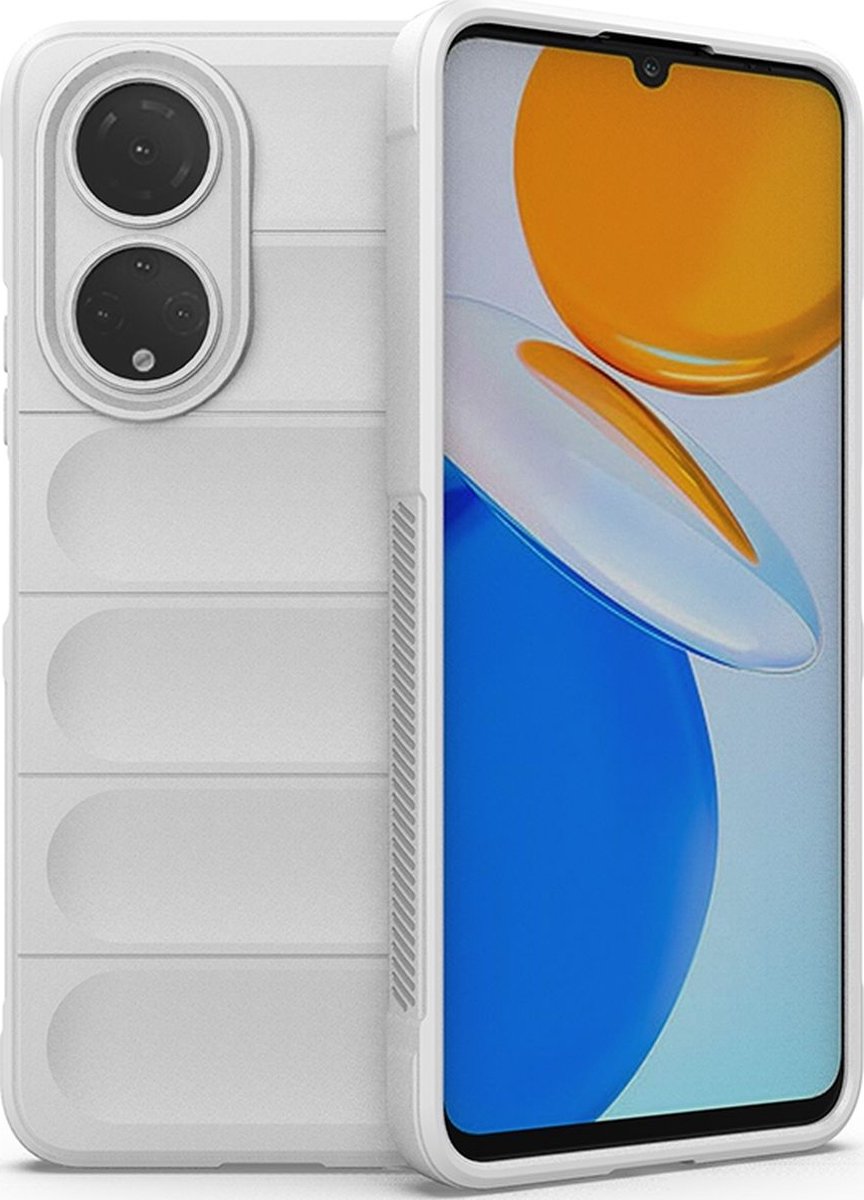 Mobigear Hoesje geschikt voor HONOR X7 Telefoonhoesje Flexibel TPU | Mobigear Bumpy Backcover | X7 Case | Back Cover - Wit