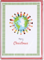 Kerstkaarten - 3 Pakjes Christmas Times - Christmas Around the World - Vrede - Wereldbol - 8-delig
