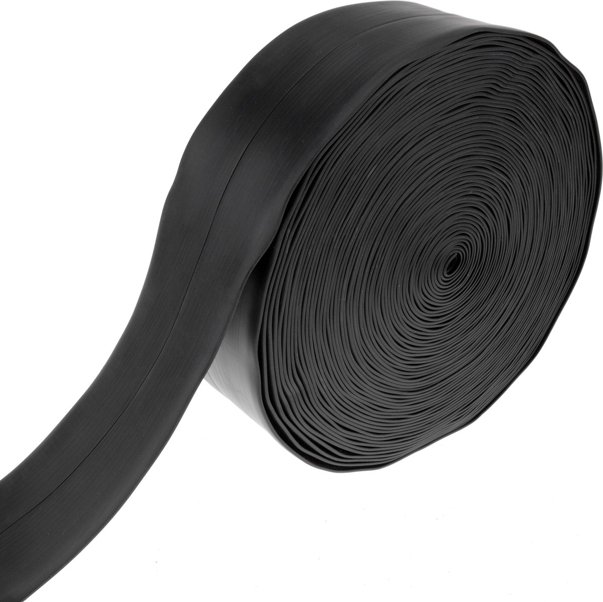 PrimeMatik - Flexibele zelfklevende plint 19 x 19 mm. Lengte 20 m zwart