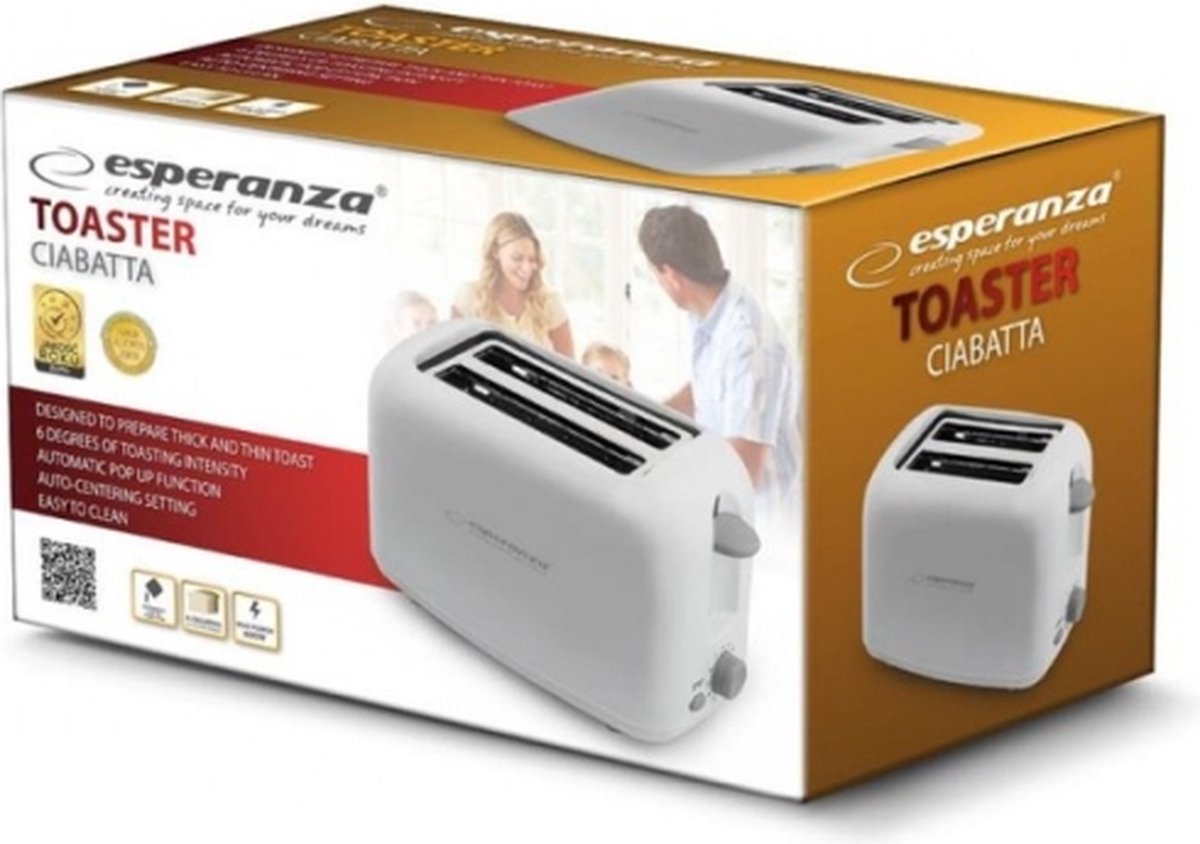 Esperanza EKT002 Caprese 2 snede(n) 600 W Wit thumbnail 2