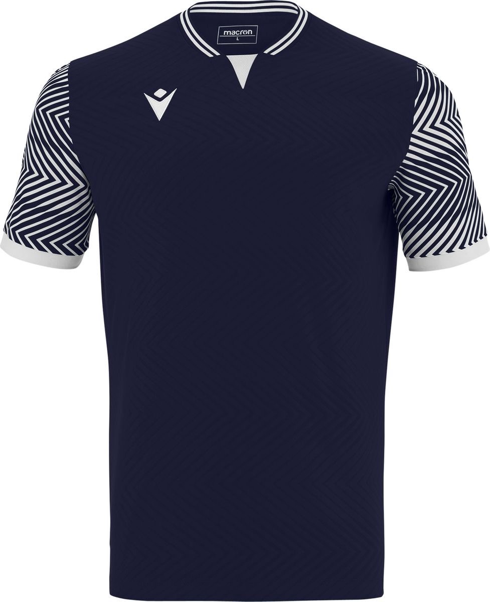 Macron Tureis Shirt Korte Mouw Heren - Marine / Wit | Maat: M