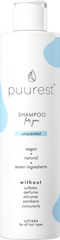 Puurest™ Sulfaatvrije, Natuurlijke Shampoo zonder Parabenen en Siliconen - Ongeparfumeerd - 250ml