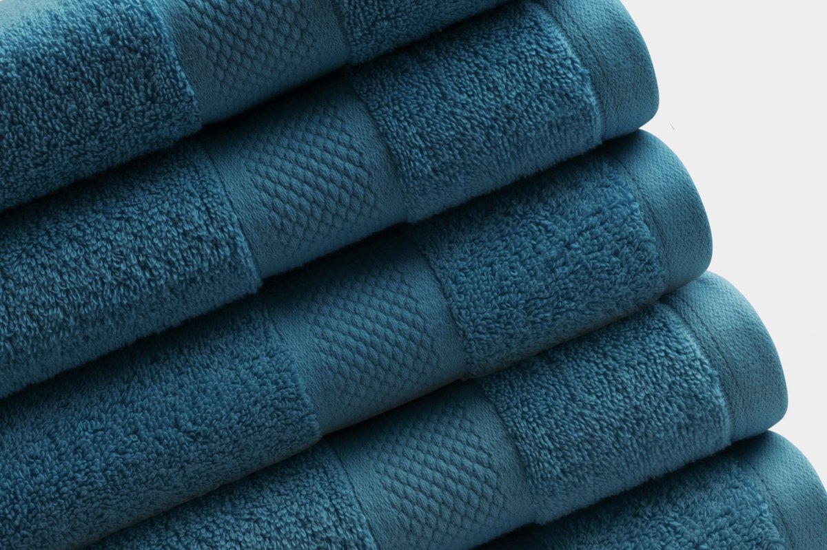 Casa Juliano Handdoeken Set - Badlaken - 10 delig - 10x 70x140 - 100% katoen - Mozaiek blauw