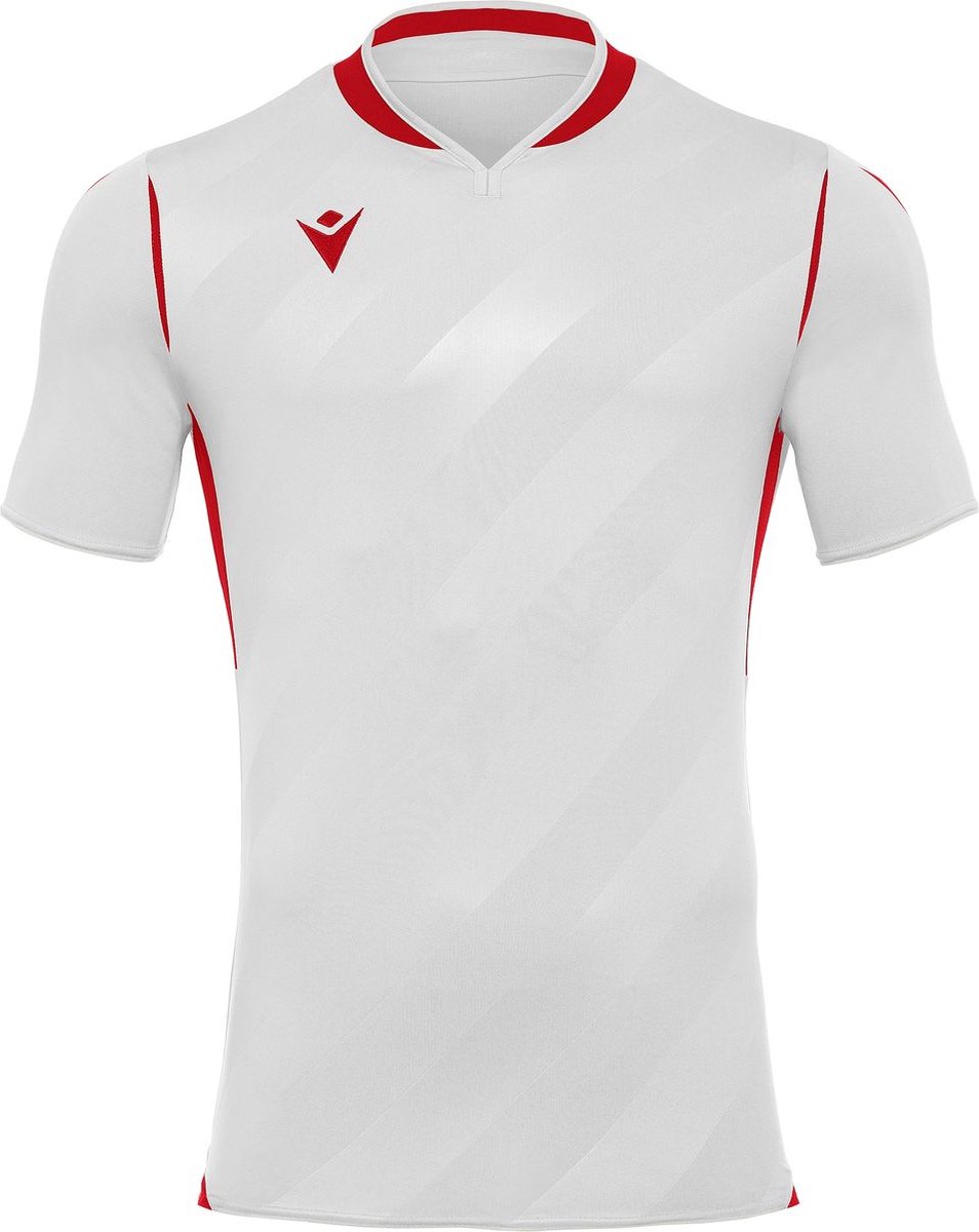 Macron Kimah Shirt Korte Mouw Heren - Wit / Rood | Maat: 3XL