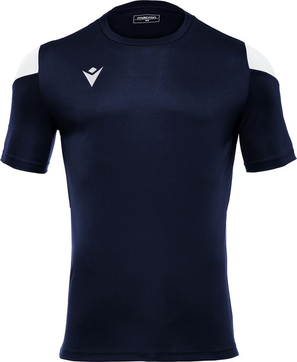 Macron Polis Shirt Korte Mouw Kinderen - Marine / Wit | Maat: 9-10 Y