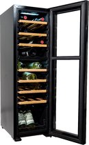 Vinata Premium Wijnklimaatkast Vrijstaand - Zwart - Wijnkoelkast 27 flessen - Wijnkast glazen deur