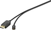 Renkforce USB-C / DisplayPort Adapterkabel USB-C stekker, DisplayPort-stekker 1.80 m Zwart RF-4538166 USB-C-displaykabe