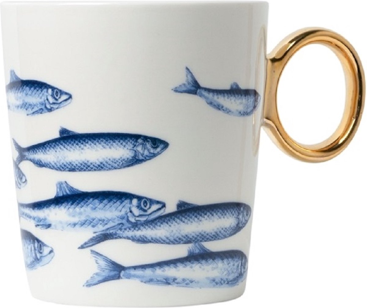 Mok vissen Goud | Heinen Delfts Blauw | Souvenir