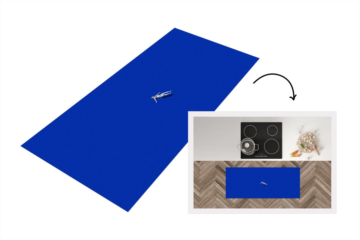 KitchenYeah Keukenloper - Loper keuken - Vintage - Blauw - Vrouw - Keukenloper vinyl Multicolor