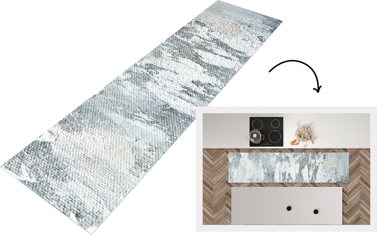 KitchenYeah Keukenloper - Loper keuken - Verf - Industrieel - Design - 200x50 cm - Keukenloper vinyl Multicolor