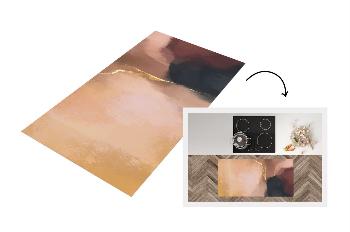 Keukenloper - Loper keuken - Abstract - Verf - Pastel - 120x60 cm - Keukenloper vinyl