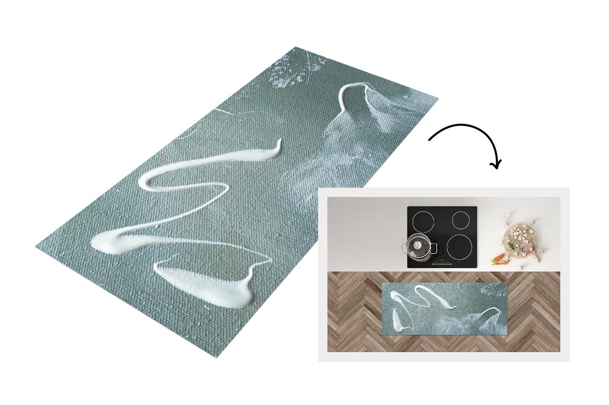 KitchenYeah Keukenloper - Loper keuken - Acrylverf - Design - Abstract - 120x50 cm - Keukenloper vinyl Multicolor
