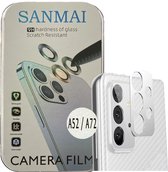 Metalen Camera Lens Protector Voor Samsung Galaxy a72 Aluminium Camera Cover Frame zilver 1stuk