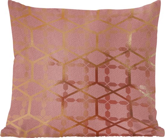 Coussins décoratifs - Design - Rose - Or - 40x40 cm