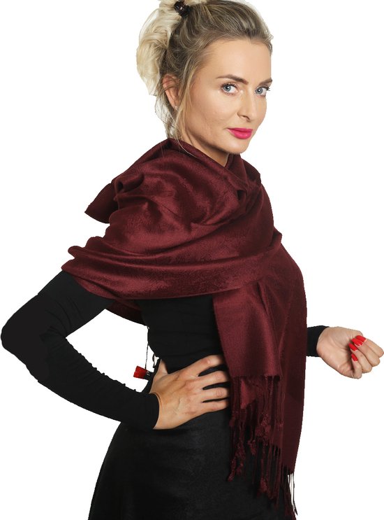 Écharpe rouge bordeaux de cachemire et de soie, châle Pashmina, écharpe  pour femmes.... | bol.com